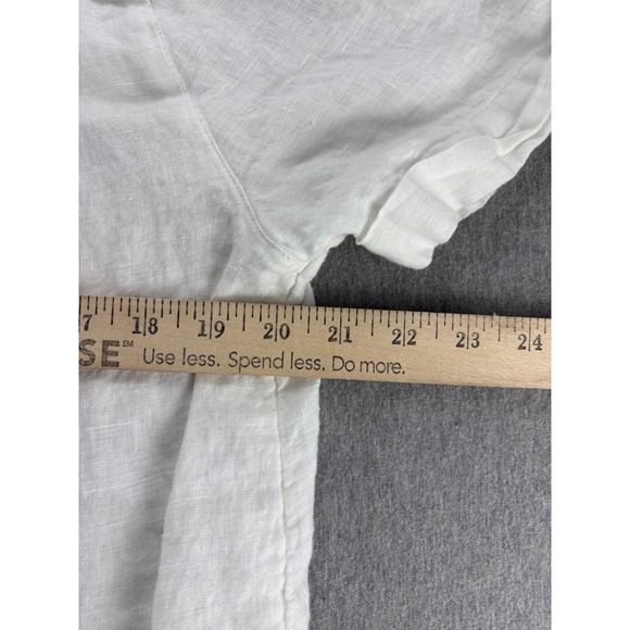 Christian Siriano New York Button Down Shirt Mens L Linen White Tunic Beach - Picture 5 of 10